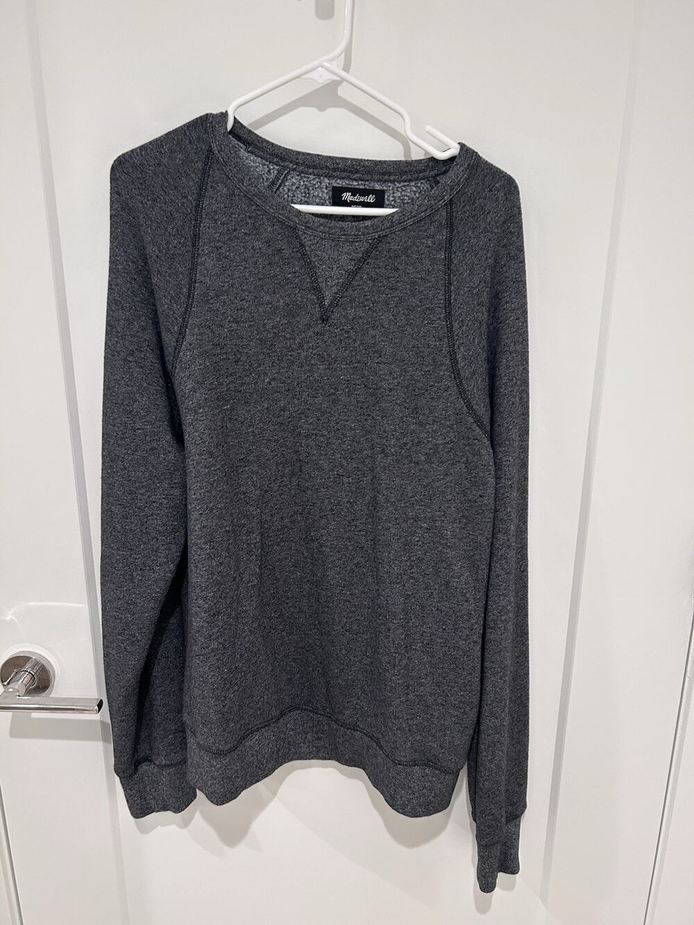 Madewell Sweatshirt Mens Size Large Charcoal Long Sleeve Crewneck Super Soft